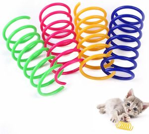 4 Stück Cat Spring Spielzeug für Katzen, Katzen Frühlingsspielzeug, Interaktives Katzenspielzeug,Kunststoff Spiralfedern,Spirale Katzen Spielzeug