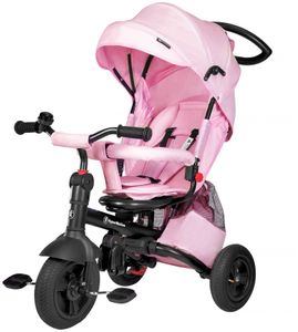 Kinderdreirad Jogger mit Schubstange und Sicherheitsgurt, Freilaufrad Dreirad für Kinder ab 9 Monate – Pink