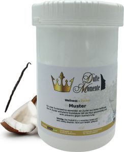 Dufte Momente | Sauna Zucker Körperpeeling 900g | Kokos - Vanille | für empfindliche Haut | vegan und ohne Tierversuche