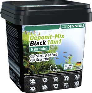 Dennerle Deponit Mix Pro Black, 9,6 kg - Dunkler Multimineral-Nährboden für Süßwasser-Aquarien