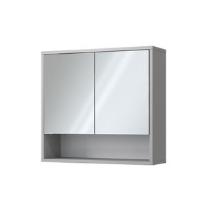 Livinity® Bad Spiegelschrank Eliza, 70 x 65 cm mit 2 Türen, Grau