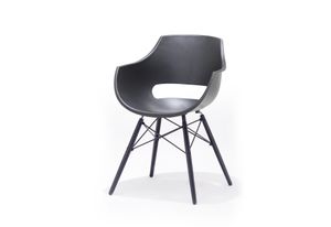 MCA furniture 4er Set Schalenstuhl Rockville - Grau / Schwarz