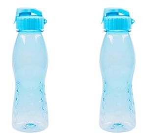 2 Stück culinario Trinkflasche Flip Top, BPA-frei, 700 ml Inhalt, hellblau