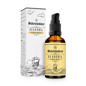 Störtebekker Premium Bartöl Sandelholz - Bartpflege Öl Herren für die tägliche Bartpflege - 50 ml Pumpspender - Angenehmer Duft - Vegan Beard Oil