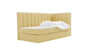 Postel KULMA s pružinovou postelí a čelem ve tvaru L, 100 x 200 cm, s podstavcem pod postel, barva: béžová