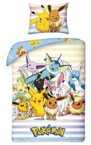 Bavlnené posteľné obliečky Pokémoni - Pikachu a Eevee