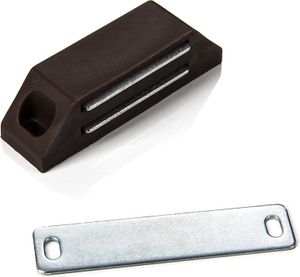 Magnet-Schnapper Türmagnet Magnetverschluss mit starrer Halteplatte | Haftkraft 5 - 6 kg | braun