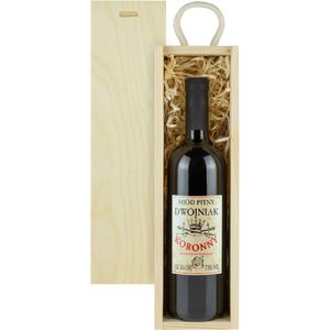 Koronny Met Dwójniak-Halber Geschenkset in einer leichten Holzbox | 750ml | 16% Alkohol Metwein | Polnische Produktion