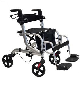 abc HOME | Rollator & Rollstuhl | 2in1 | faltbar | Tasche | verstellbare Höhe