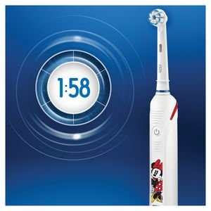 Oral-B Junior Minnie Mouse Elektrische Zahnbürste mit visueller Andruckkontrolle, für Kinder ab 6 Jahren