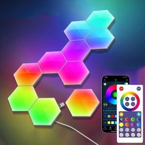 3 Stück Hexa Lichtpanels RGB LED Hexagon Lampe Musik Sync Wandleuchte App-Steuerung für Partybeleuchtung Gaming DIY Deko