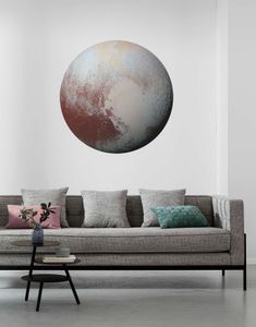 Komar Vlies Fototapete rund und selbstklebend "Pluto" - Größe: 125 x 125 cm (Breite x Höhe) - 1 Stück