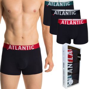3 balení boxerek ATLANTIC Bavlna Pánské spodní prádlo Black Box Trunk - 3SMH-003 B - M