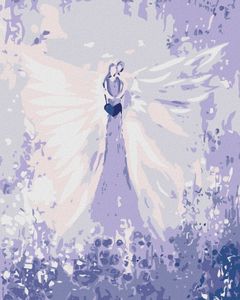 Zuty - Diamantové maľovanie - ANJELI OD LENKY - EMBRACE ANGEL, 40x50 cm, vypnuté plátno na rám