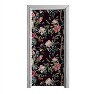 Tür Selbstklebende 90x210 cm Türfolie Türtapete Klebefolie - Gartenbaum Blume Vogel