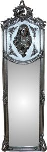 Casa Padrino Luxus Barock Wandspiegel Madonna Silber 175 x 55 cm - Massiv und Schwer - Antik Stil Spiegel