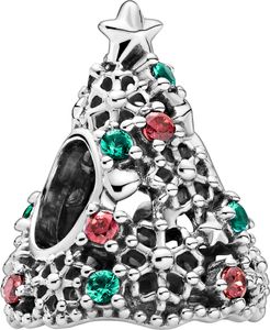 Pandora Charm 799226C01 Glitter Christmas Tree Silber 925 red cubic zirconia aquagreen crystal