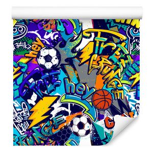 10m VLIES TAPETE Rolle Graffiti Collage Sport Fußball Basketball Jugend XXL