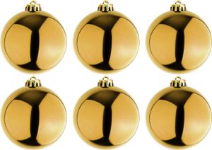 6 Stück XL Weihnachtsbaumkugeln Christbaumkugeln Gold Ø 15cm