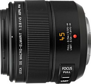 Leica 45 mm / F 2.8 DG MACRO Festbrennweitenobjektiv für Four Thirds Systemkameras, F2,8, Bildstabilisator, Autofokus, 46 mm Filterdurchmesser