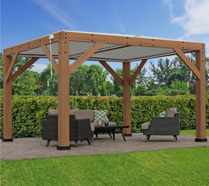 Westmann Zedernholz Pavillon mit Lamellendach Karl 1311 396x335x251 cm