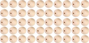 5 Vrecko drevené korálky okrúhle náhrdelník ručne vyrobené príslušenstvo (25 mm) Couleur Naturelle 25 mm-10 Pièces