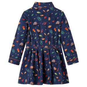 vidaXL Kinderkleid mit Langen Ärmeln Marineblau 128