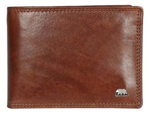 Brown Bear querformatige Herren-Geldbörse mit RFID-Schutz Classic-Edition 8005, Braun-Tobacco