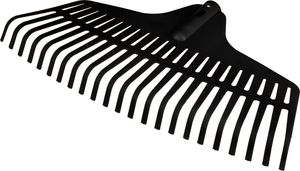 VERTO Gartenrechen 46 cm ⌀ 25 cm | Handlicher Zinkenbesen zum Zusammenfegen von Laub und Grasschnitt, mit robusten Kunststoffzinken