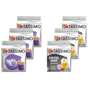 TASSIMO Kapseln Choco-Chai-Paket Milka & Chai Latte à 3 x 8 Portionen - 48 Getränke