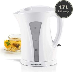 GOURMETmaxx Wasserkocher mit Kalkfilter - 1,7l - weiß/grau