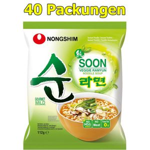 Nongshim Instant Nudeln Veggie Ramyun 40er Pack (40 x 112g) Instantnudeln Nudelgericht vegan