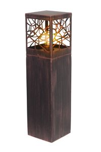 BRILLIANT rustikálne svietidlo na stĺpik WHITNEY | hnedé svietidlo s podstavcom odolným proti striekajúcej vode na vonkajšie použitie | kov/plast | výška 59 cm | 1x zásuvka E27 max. 52 W