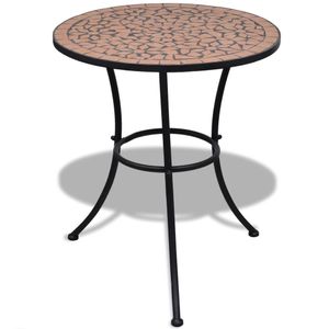 Gartenmöbel Tisch |Balkontisch |Bistrotisch Terracotta-Rot 60 cm Mosaik