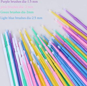 500 stücke Micro Applikatoren Pinsel, Einweg Wimpernverlängerung Pinsel für Make-Up, Dental und Oral(Dunkelgrün, 2mm)