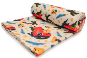 Fleece DTY stoff gedruckt (250g), Papageien, Rot, 50 x 160 cm