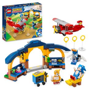 LEGO 76991 Sonic the Hedgehog Tails‘ Tornadoflieger mit Werkstatt Set, Baubares Spiel mit Flugzeug-Spielzeug und 4 Charakter-Figuren inklusive Tails, Spielzeug für Kinder ab 6 Jahren