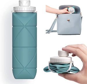 Faltbare Wasserflasche Silikon Schwarz - 700 ml I PartyVikings