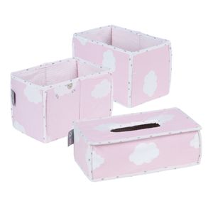 roba Pflegeorganiser Set 'Kleine Wolke rosa', 3tlg, 2 Boxen für Windeln & Zubehör, 1 Feuchttücherbox