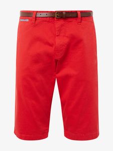 TOM TAILOR HERREN JOSH REGULAR SLIM CHINO SHORTS MIT GÜRTEL, Farbe:rot, Shorts:W30