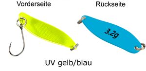 FTM Spoon Hammer Blinker 3,2g - Forellenblinker, Farbe:UV gelb/blau