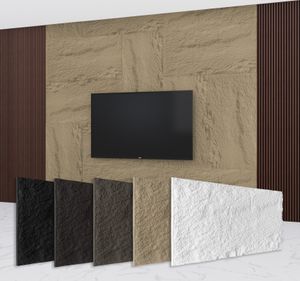 HEXIM Steinoptik Felsen Platten 120x60cm PolyurethanWandverkleidung 0,73qm 3D Paneele Bruchstein Nachbildung Wandpaneele Wanddeko Steinplatte Felswand Wohnzimmer Innenwand (A002-15 Beige)