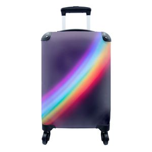 Kufr Příruční zavazadlo na kolečkách Malý cestovní kufr na 4 kolečkách Duhové barvy s tmavým pozadím - Velikost kabiny < 55x40x23 cm a 55x40x20 cm -