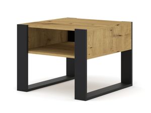 Konferenčný stolík MONDI 60 x 60 cm Štvorcový konferenčný stolík s policou Artisan Oak / Black