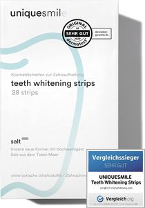 Uniquesmile Zahnaufhellung Whitening Strips - frei von Peroxid - innovative Formel mit natürlichen Inhaltsstoffen (28 Stück)