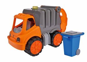 Sonnengelb für Kinder ab 2 Jahren Reifen aus Softmaterial BIG Spielwarenfabrik 800055833 Power-Worker Bagger Spielzeug Auto ideal für Unterwegs beweglicher Ladearm mit Schaufelfunktion