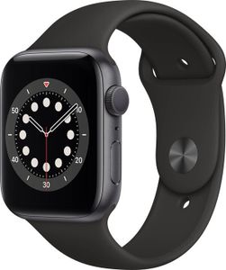 Apple Watch Series 6 44mm vesmírně šedý hliník s černým sportovním řemínkem kategorie A