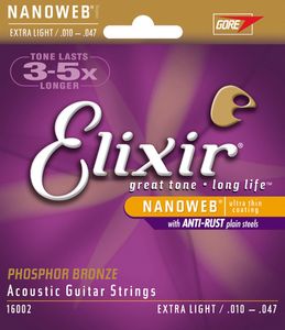 Elixir 16002 Nanoweb Phosphor Bronze 10-47 - Struny Pre Akustickú Gitaru