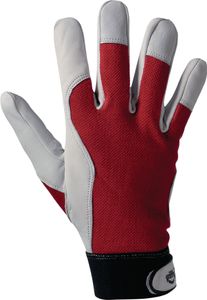 Handschuhe Griffy Gr.9 rot/naturfarben Ziegennappaleder/Interlock auf SB-Karte