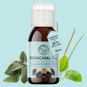 Bronchial Plus 100 ml -  Unterstützt die Atemwege von Hunden - Atemwegssaft für Hunde - Spitzwegerich, Fenchel, Salbei, Echinacea, etc.